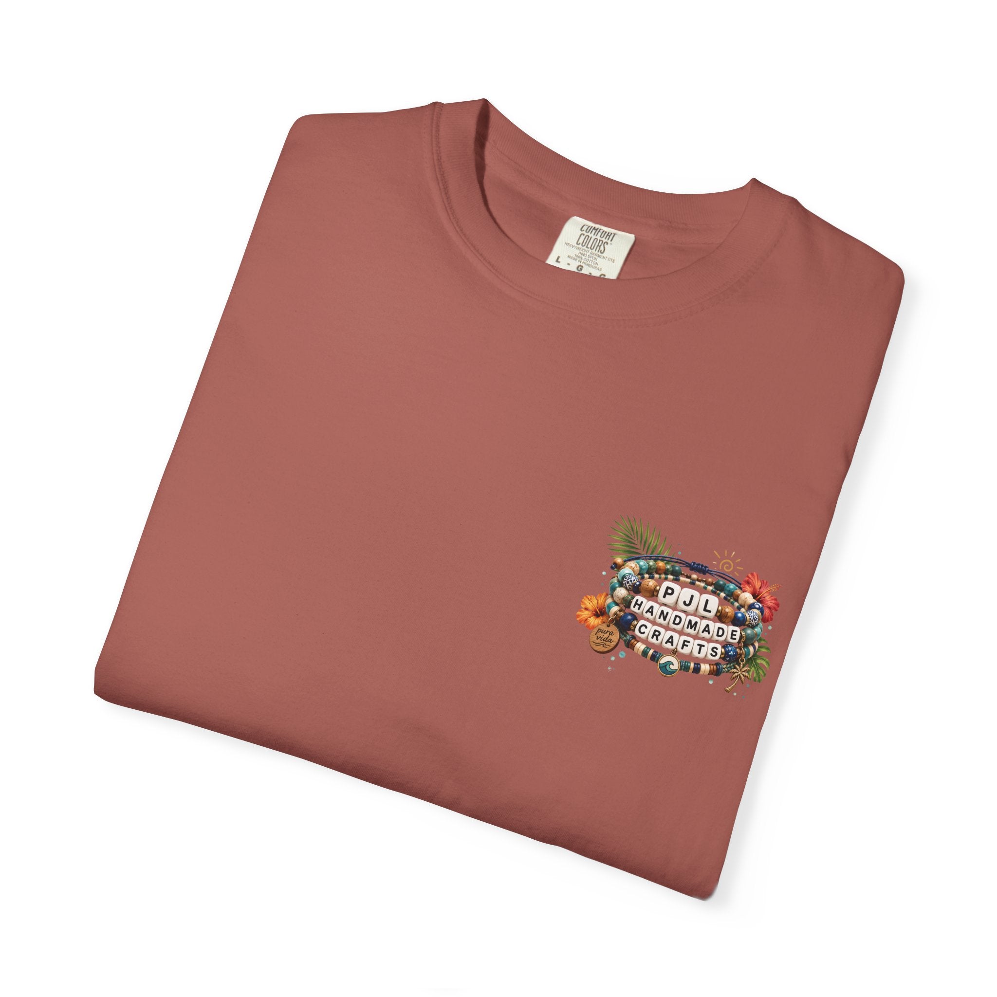 PJL Handmade Crafts Beaded Logo T-Shirt