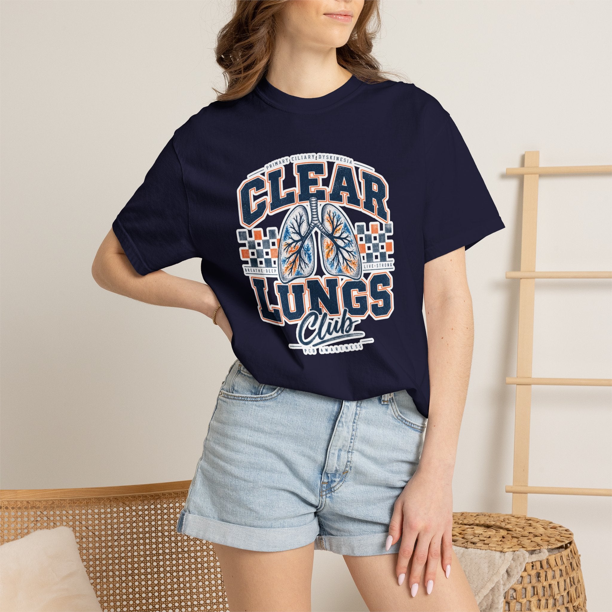 PCD Clear Lungs Club T-Shirt — Vintage Athletic Respiratory Health Tee