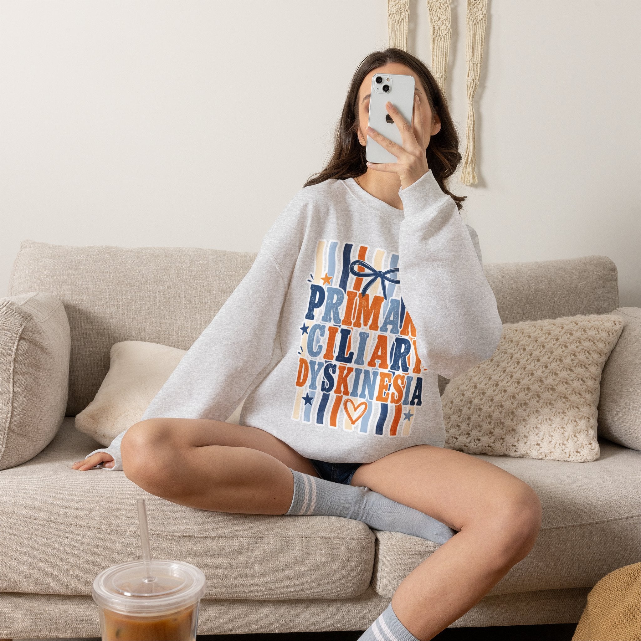 Primary Ciliary Dyskinesia Awareness Crewneck Sweatshirt