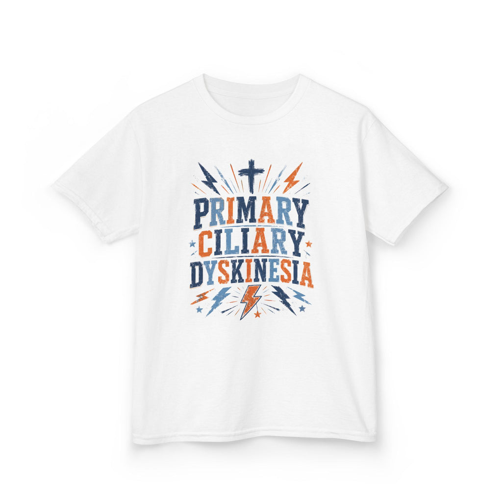 The Kade youth tee— Primary Ciliary Dyskinesia Awareness