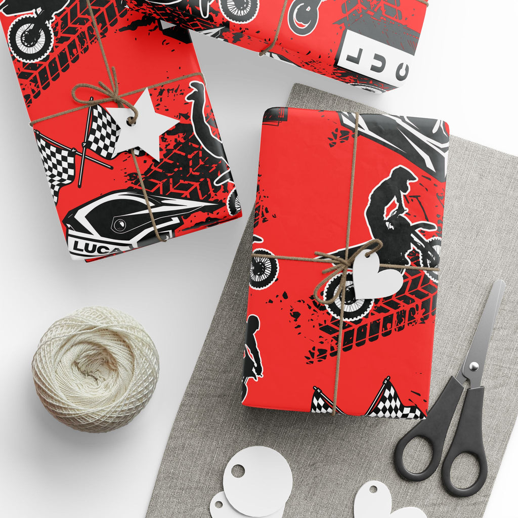 LUCA Motocross Wrapping Paper — Dirt Bike Gift Wrap for Motocross Fans