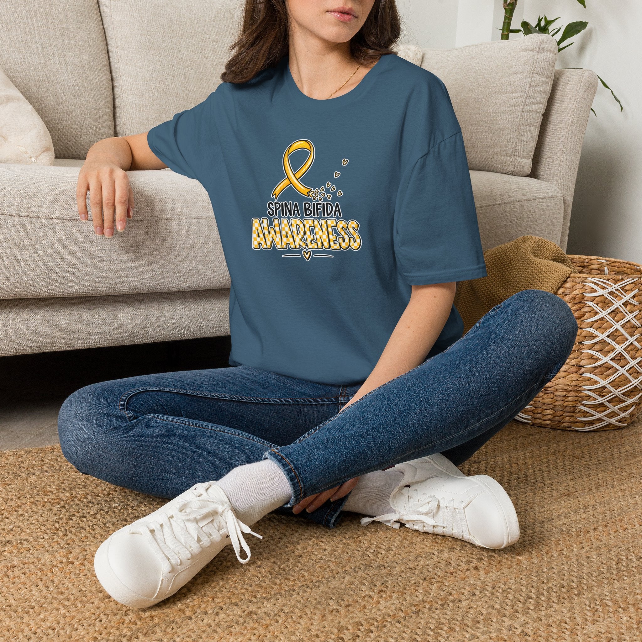 Spina Bifida Awareness T-Shirt — Gold Ribbon Support Tee
