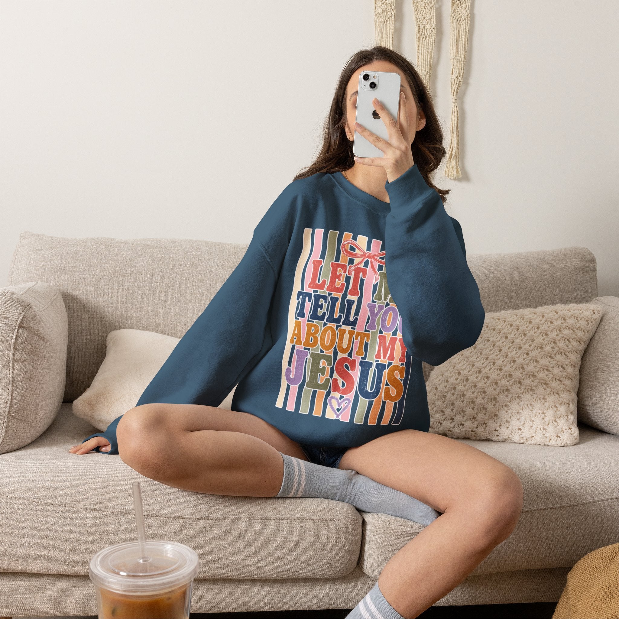 Let Me Tell You About My Jesus Sweatshirt — Colorful Christian Crewneck