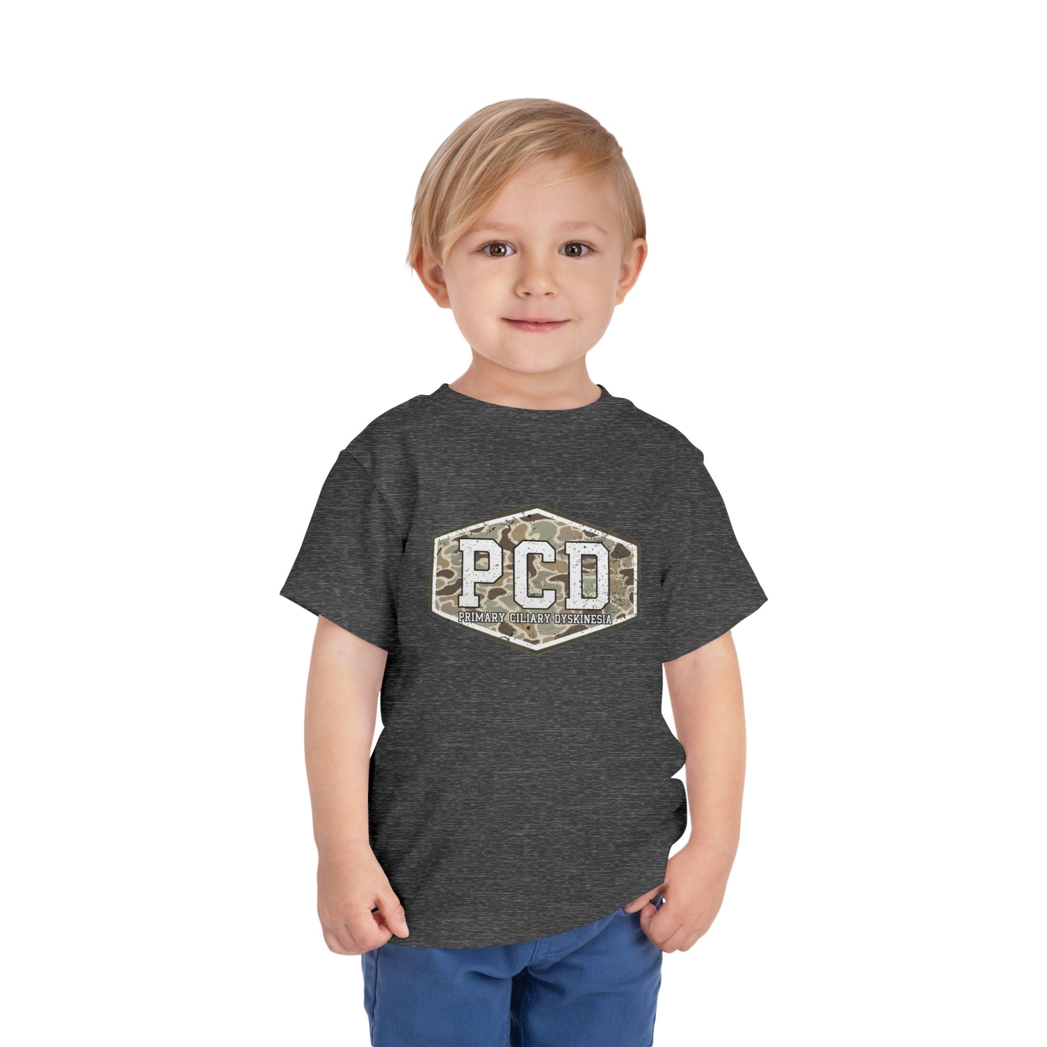 Toddler PCD Camo Logo T-Shirt — Primary Ciliary Dyskinesia Awareness Tee