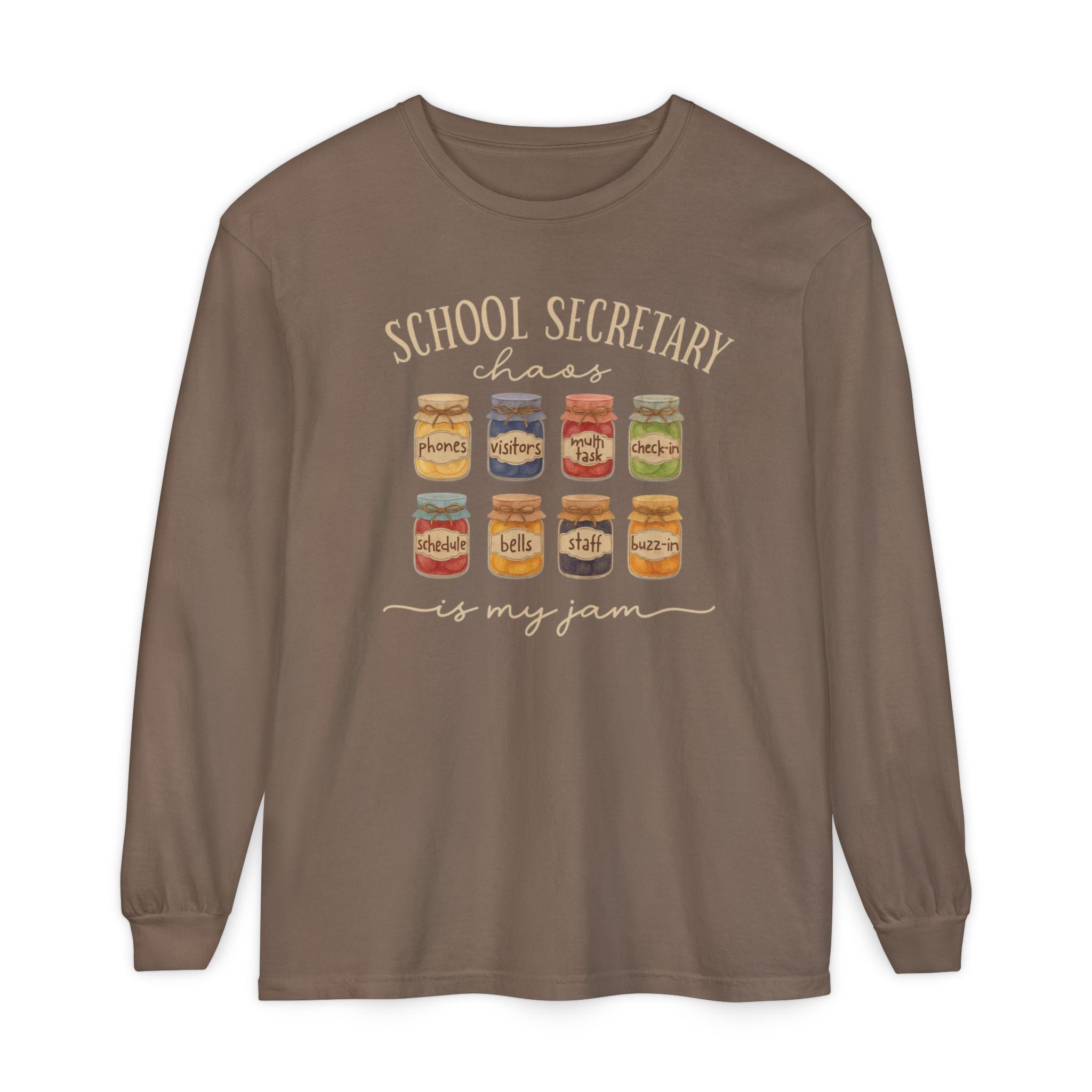 Long Sleeve T-Shirt - School Secretary Jam Design