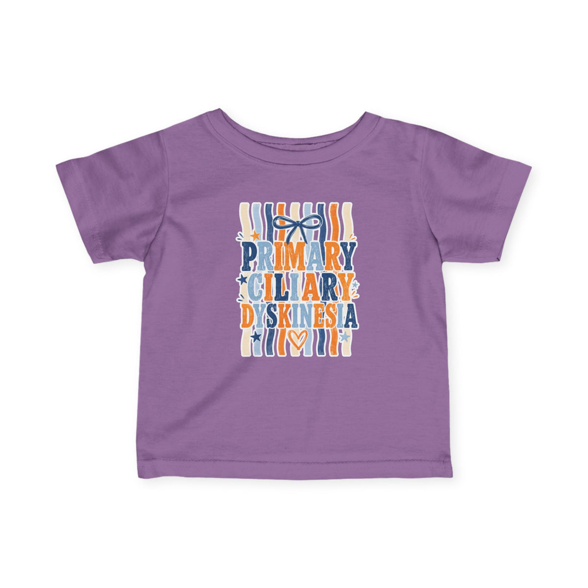 Infant Jentri Primary Ciliary Dyskinesia  Tee — Awareness Baby Shirt (Blue & Orange Ribbon)
