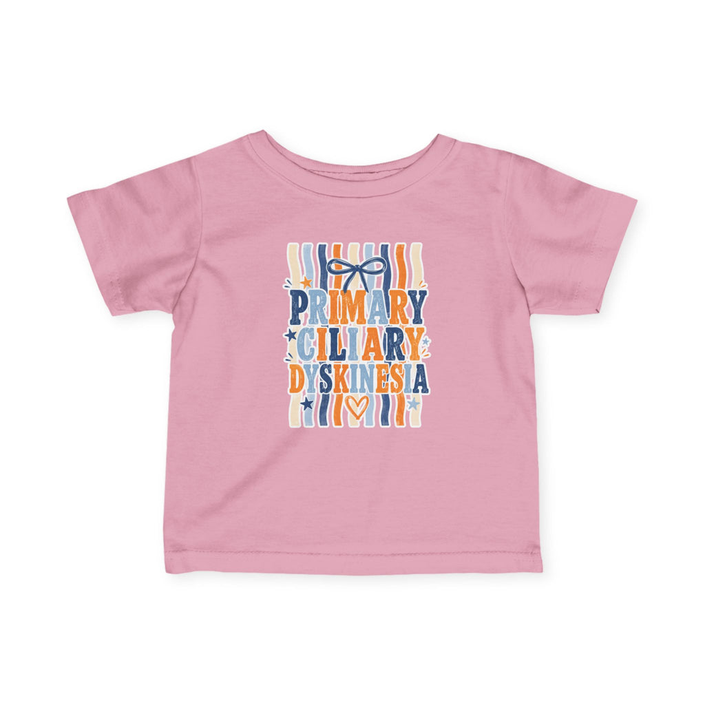 Infant Jentri Primary Ciliary Dyskinesia  Tee — Awareness Baby Shirt (Blue & Orange Ribbon)