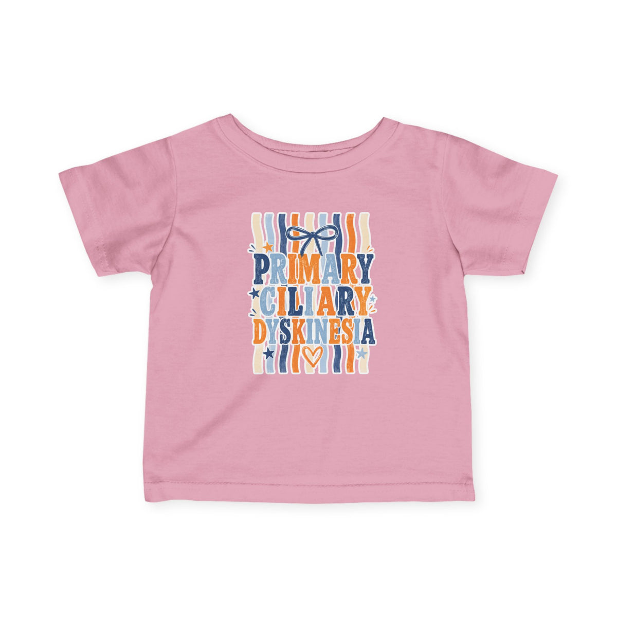 Infant Jentri Primary Ciliary Dyskinesia  Tee — Awareness Baby Shirt (Blue & Orange Ribbon)