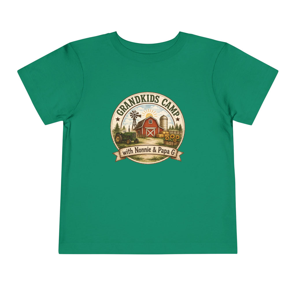 Grandkids Camp Toddler Tee — “with Nonnie & Papa G” Farm Adventure Shirt