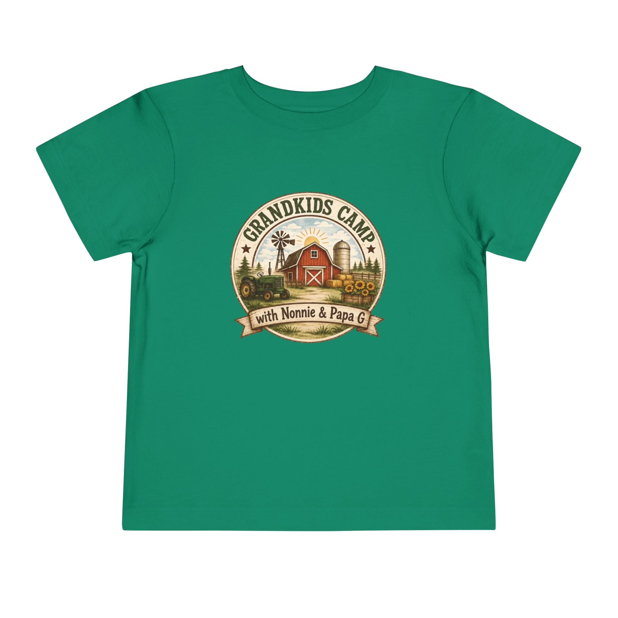 Grandkids Camp Toddler Tee — “with Nonnie & Papa G” Farm Adventure Shirt