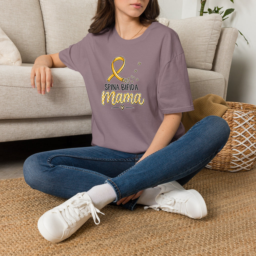 Spina Bifida Mama T-Shirt — Gold Awareness Ribbon Mom Tee