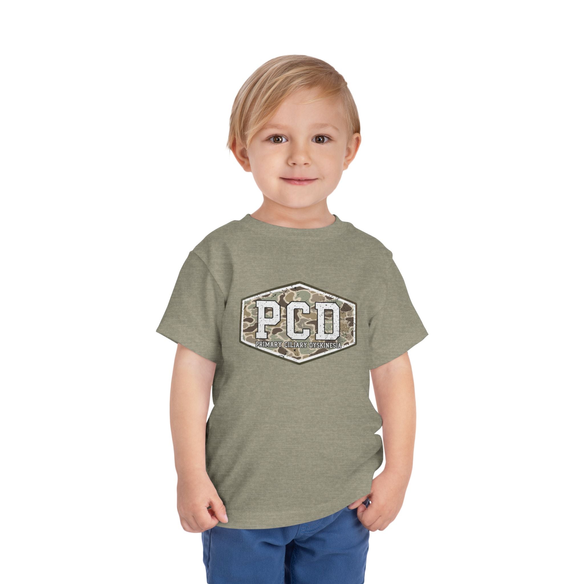 Toddler PCD Camo Logo T-Shirt — Primary Ciliary Dyskinesia Awareness Tee