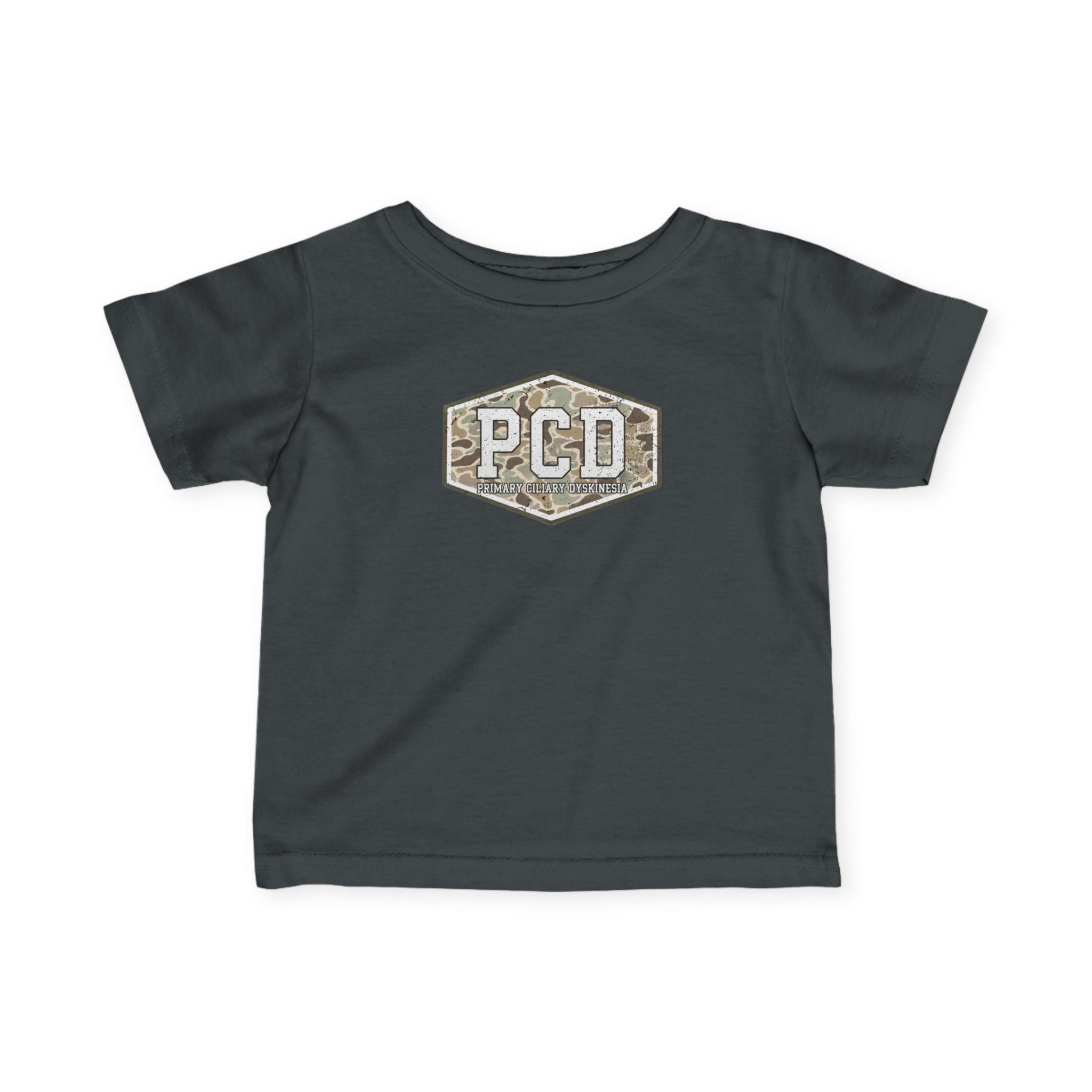 Infant PCD Camo Logo T-Shirt — Primary Ciliary Dyskinesia Awareness Tee