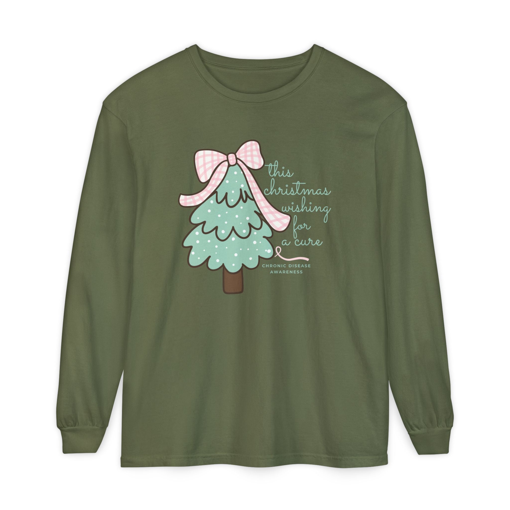 Chronic Illness Awareness Long Sleeve T-Shirt - Christmas Cure Wish
