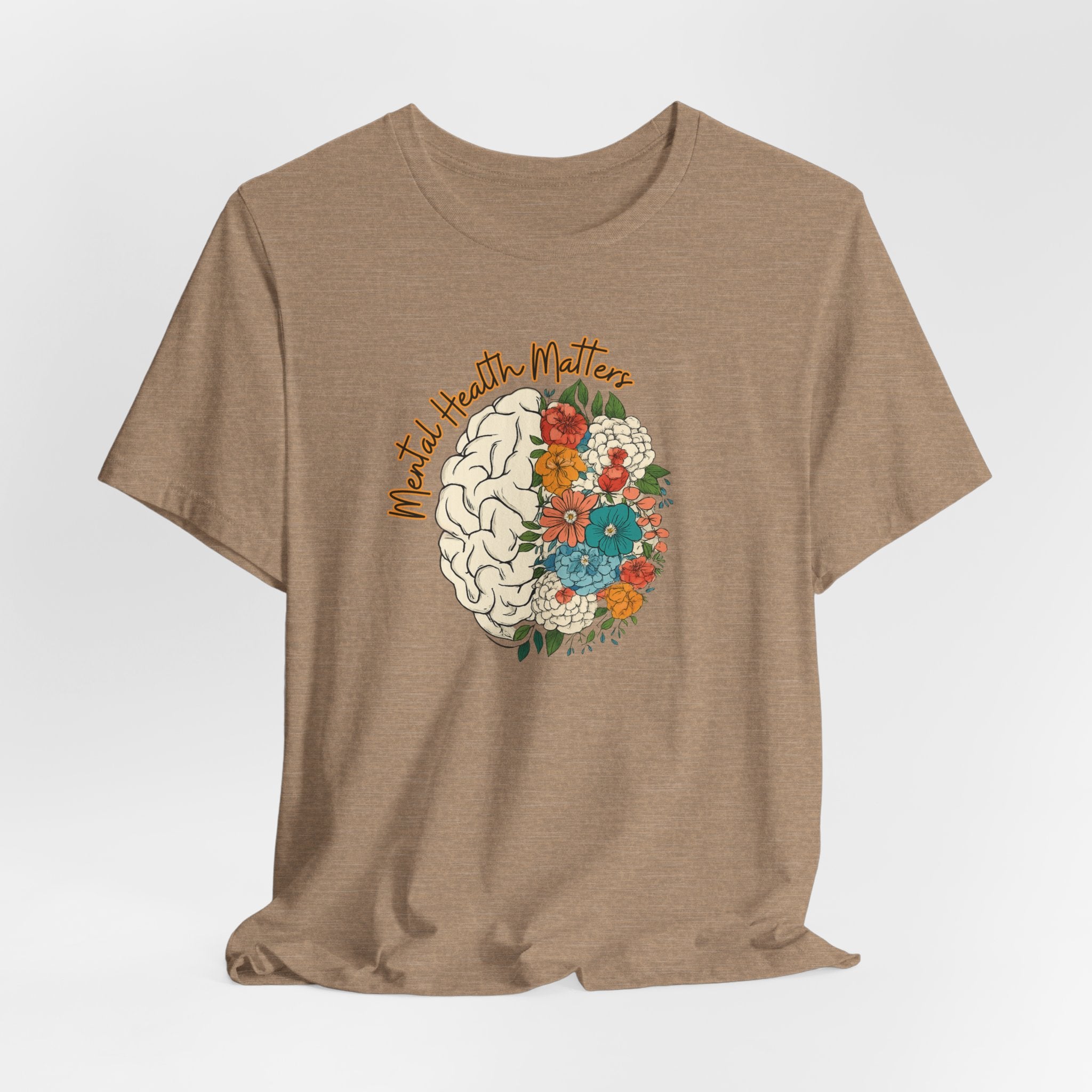 Mental Health Matters T-Shirt — Floral Brain Awareness Tee