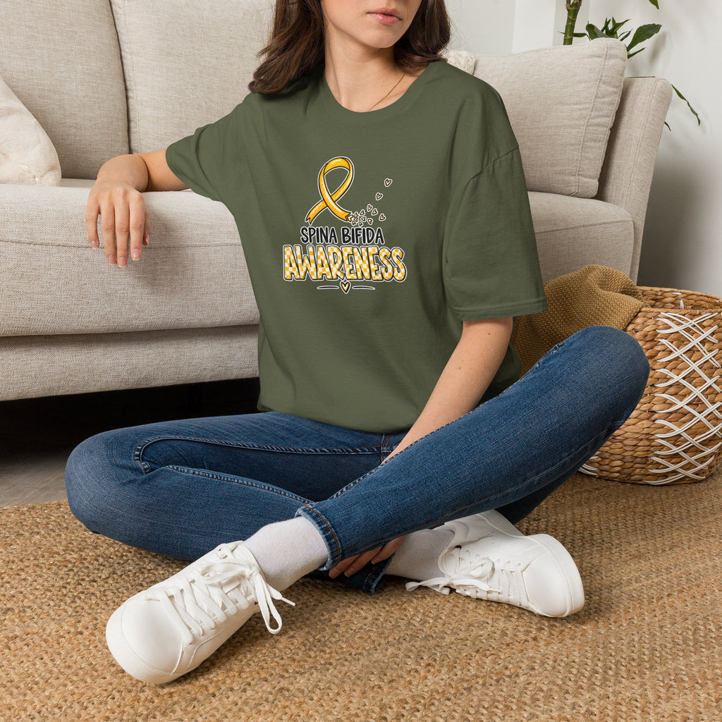 Spina Bifida Awareness T-Shirt — Gold Ribbon Support Tee