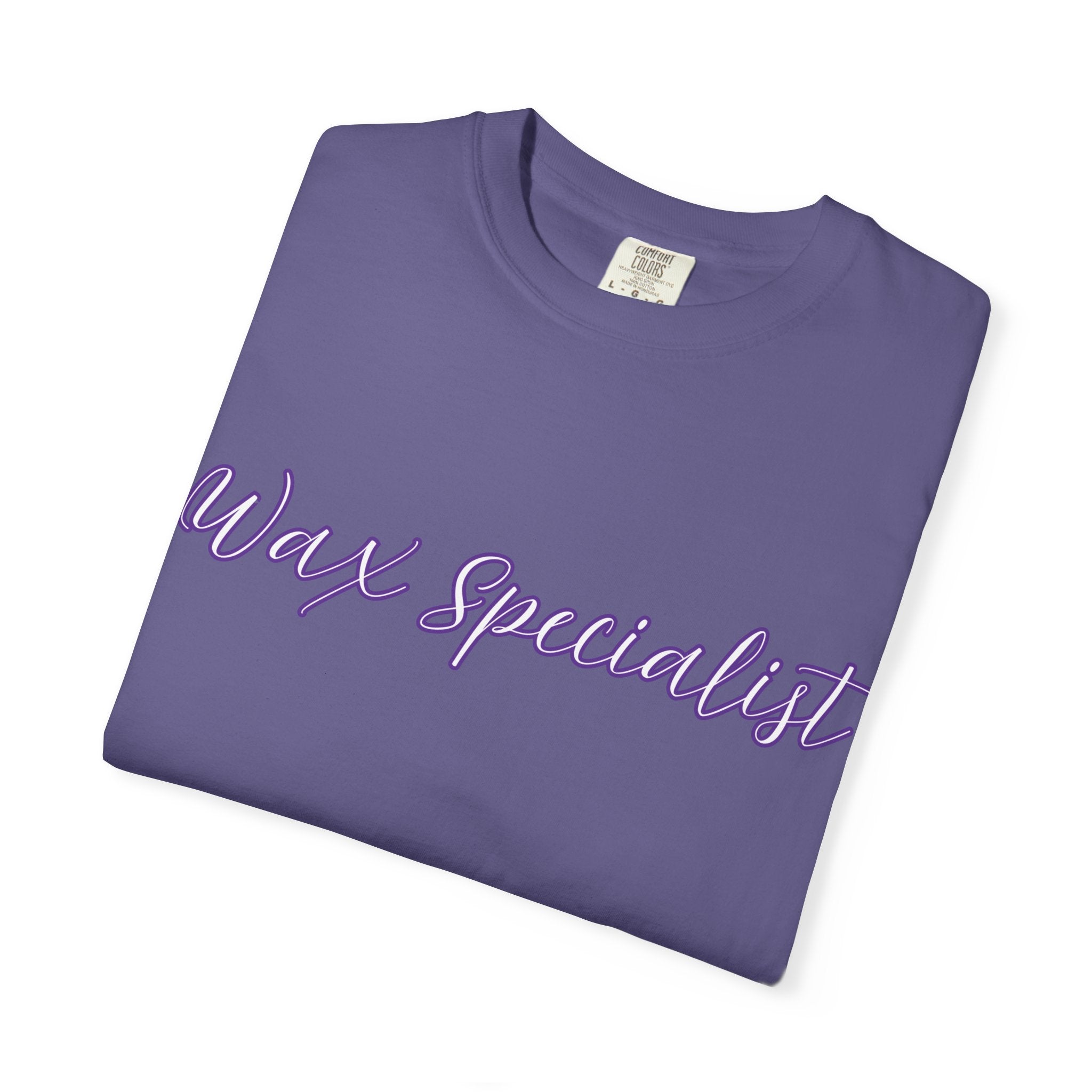 Wax Specialist T-Shirt — Lavender Script Tee