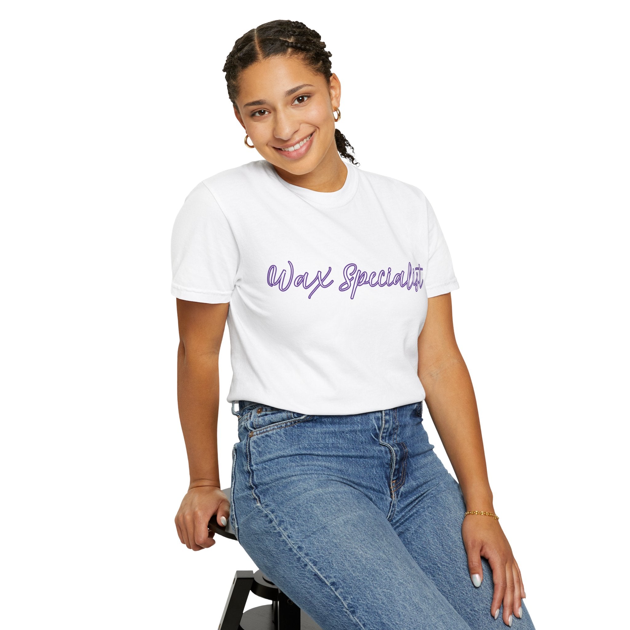 Wax Specialist T-Shirt — Lavender Script Tee