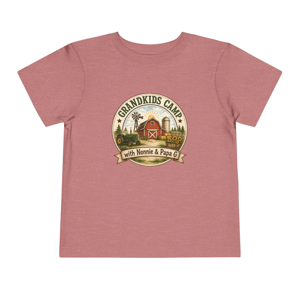 Grandkids Camp Toddler Tee — “with Nonnie & Papa G” Farm Adventure Shirt