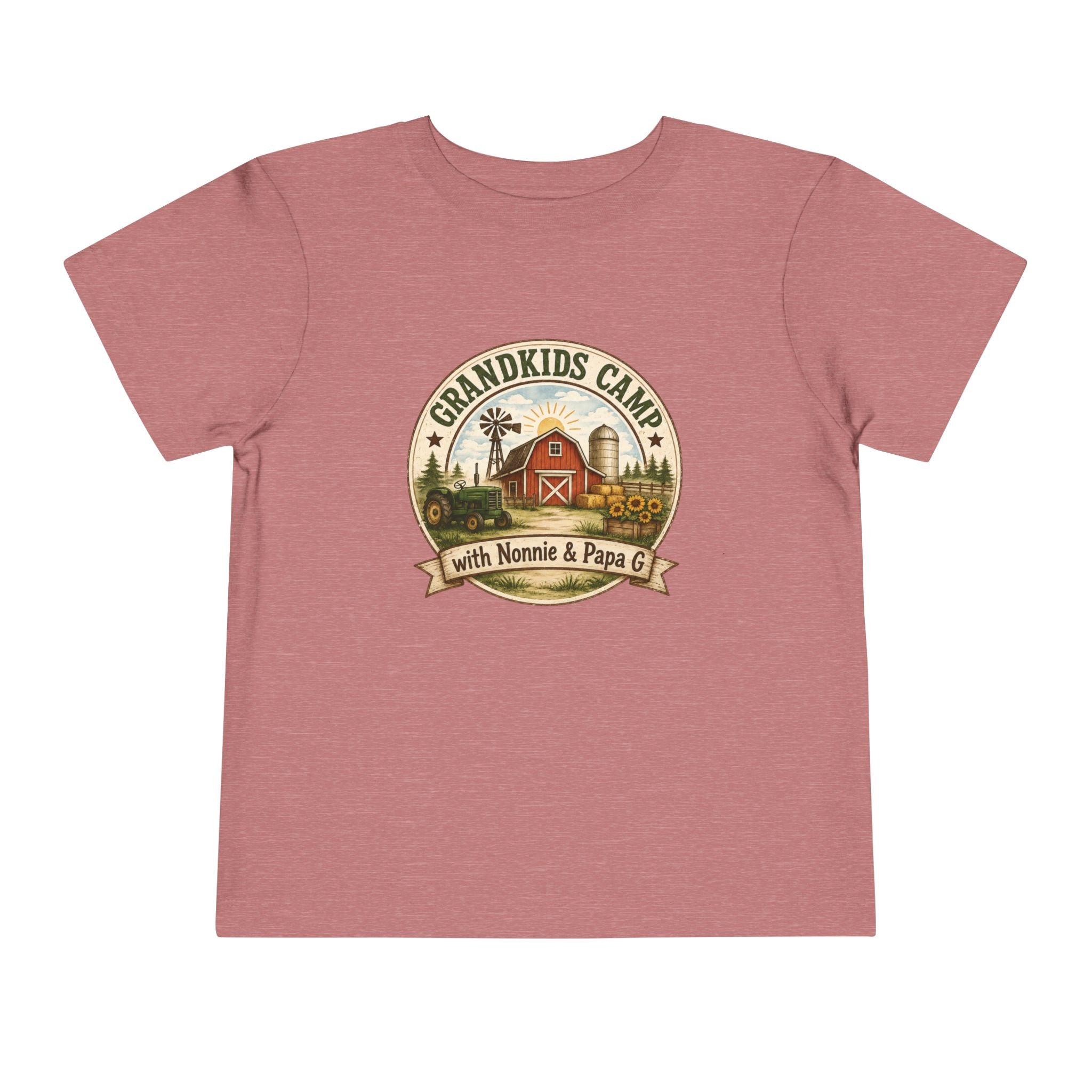 Grandkids Camp Toddler Tee — “with Nonnie & Papa G” Farm Adventure Shirt