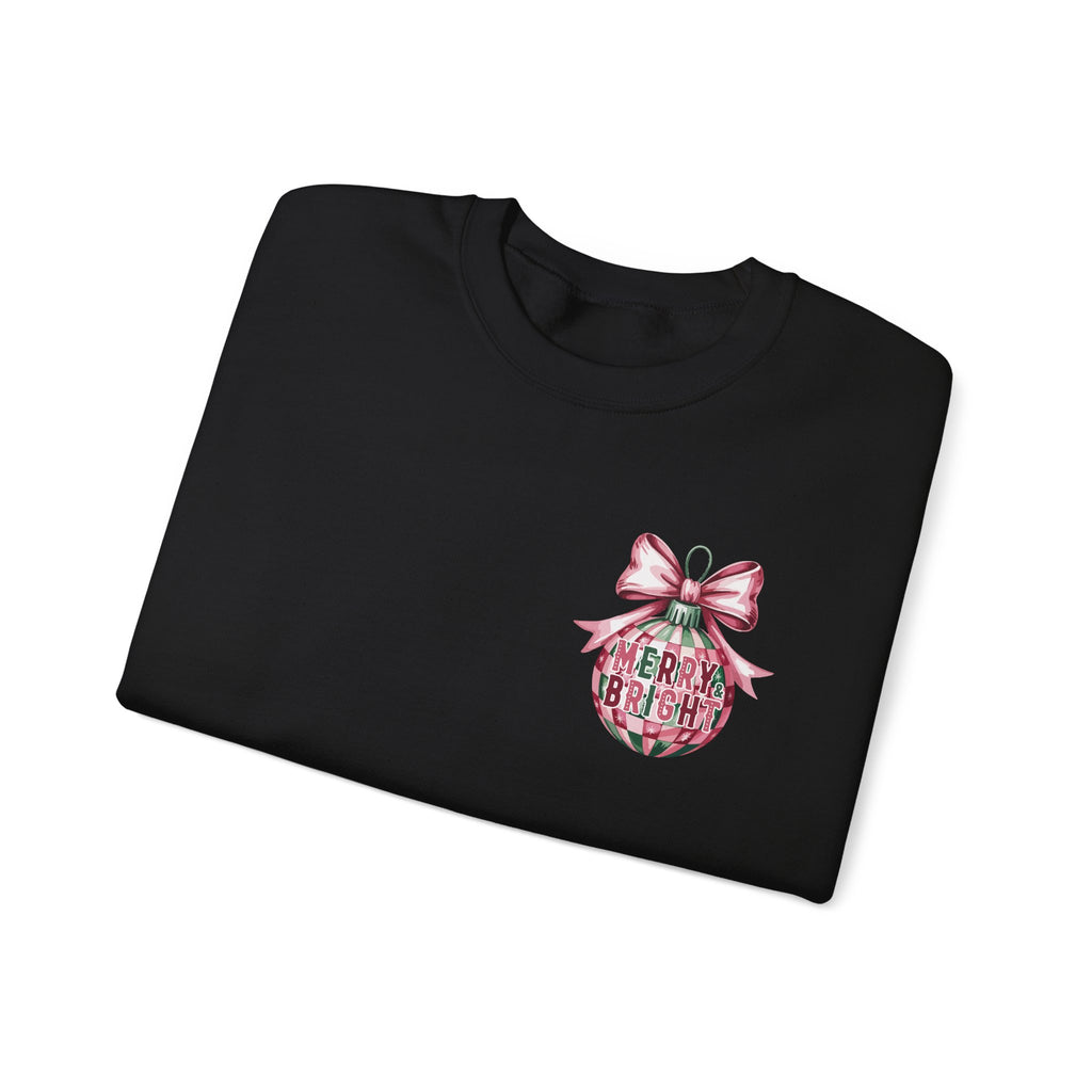 Holiday Patchwork Crewneck Sweatshirt — Merry & Bright