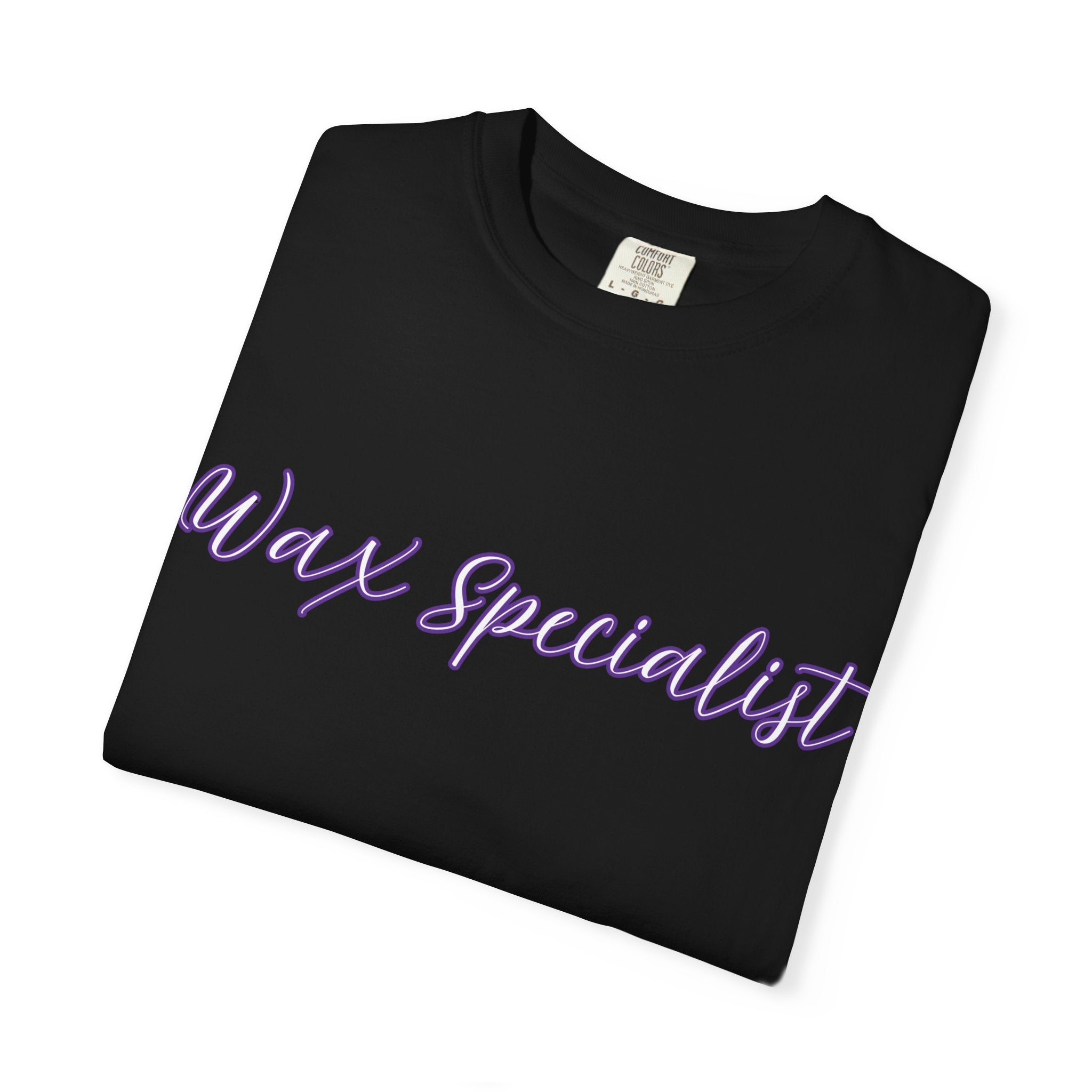 Wax Specialist T-Shirt — Lavender Script Tee