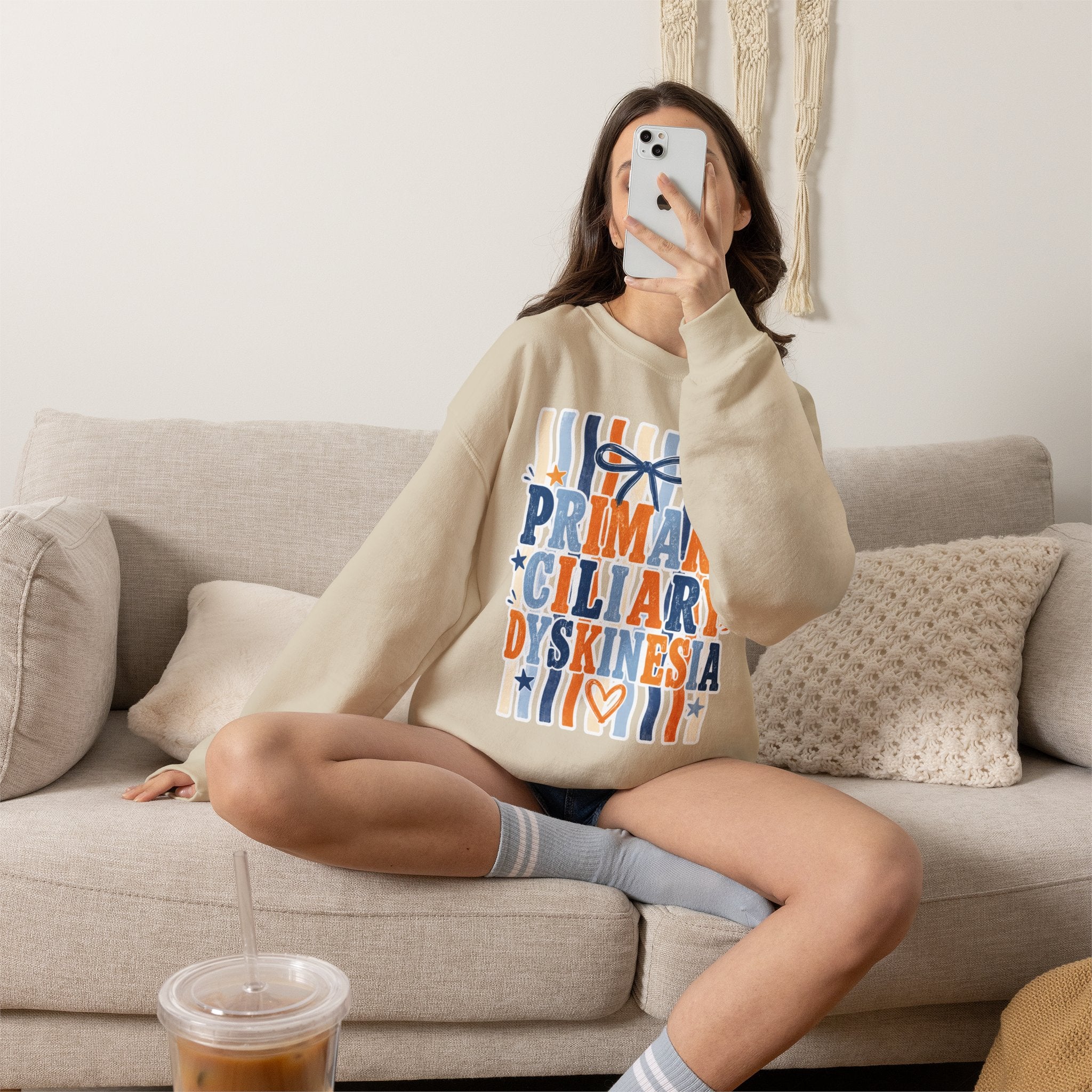 Primary Ciliary Dyskinesia Awareness Crewneck Sweatshirt