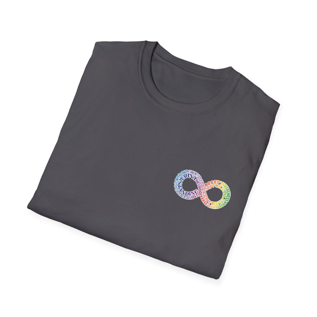 Neurodivergent Awareness T-Shirt — Colorful Brain Infinity Symbol
