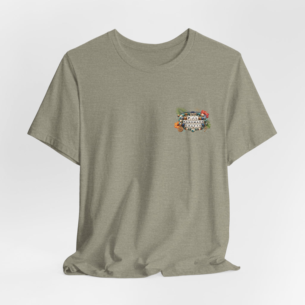 PJL Handmade Crafts Beaded Logo T-Shirt
