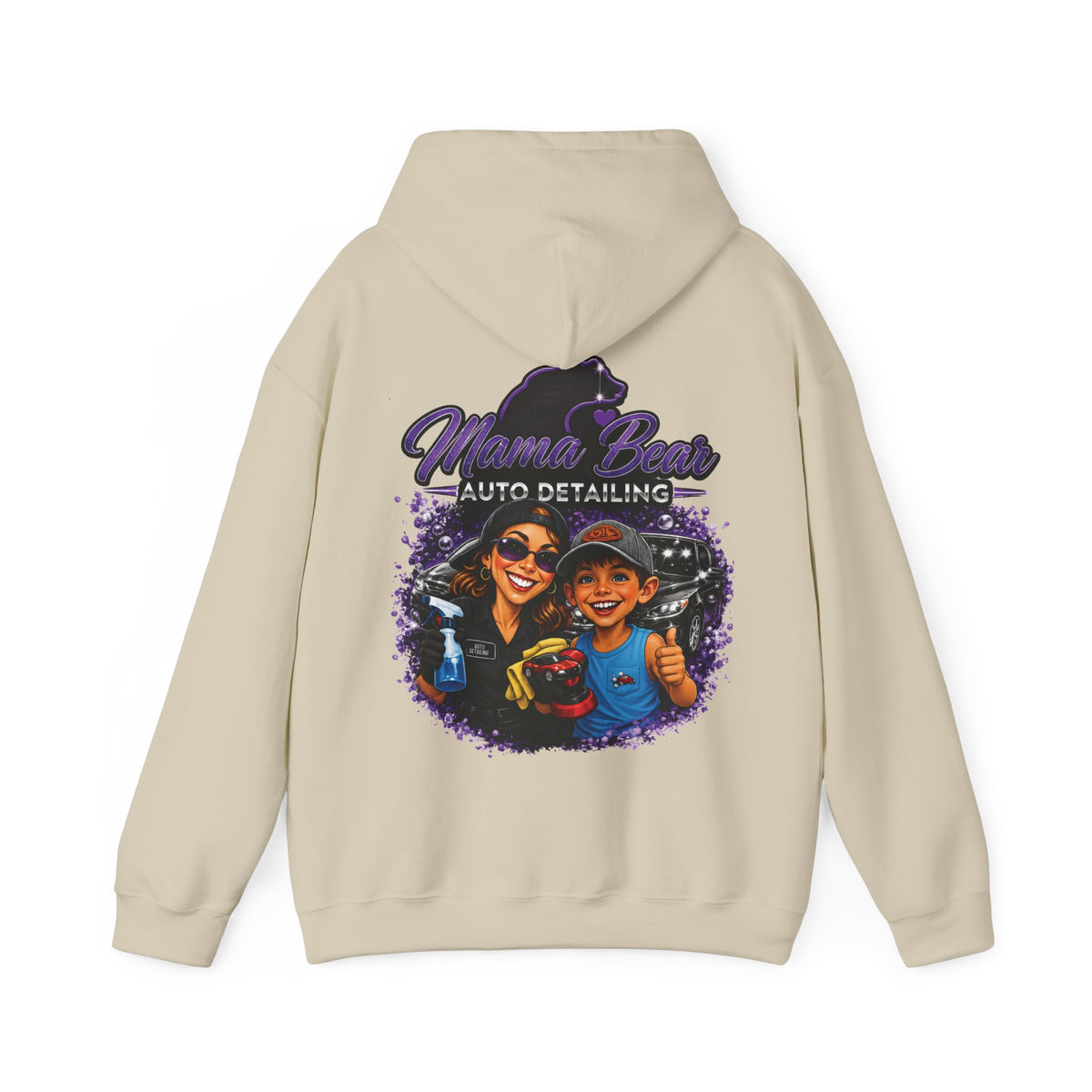 Mama Bear Auto Detailing Hoodie — Women's Car Care Team Pullover