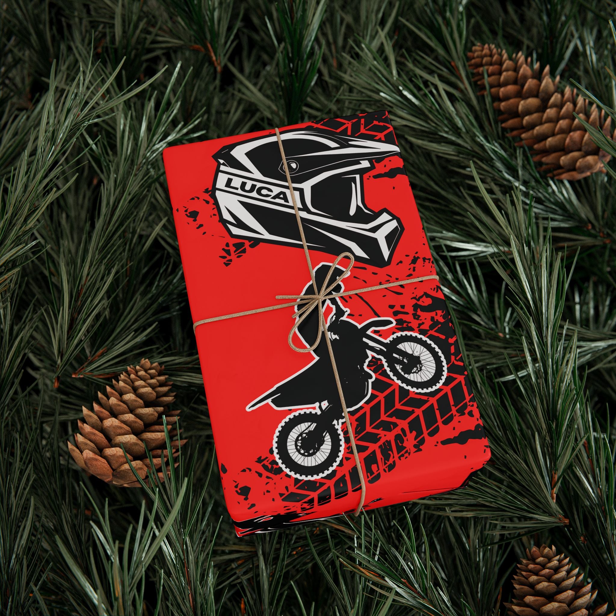 LUCA Motocross Wrapping Paper — Dirt Bike Gift Wrap for Motocross Fans