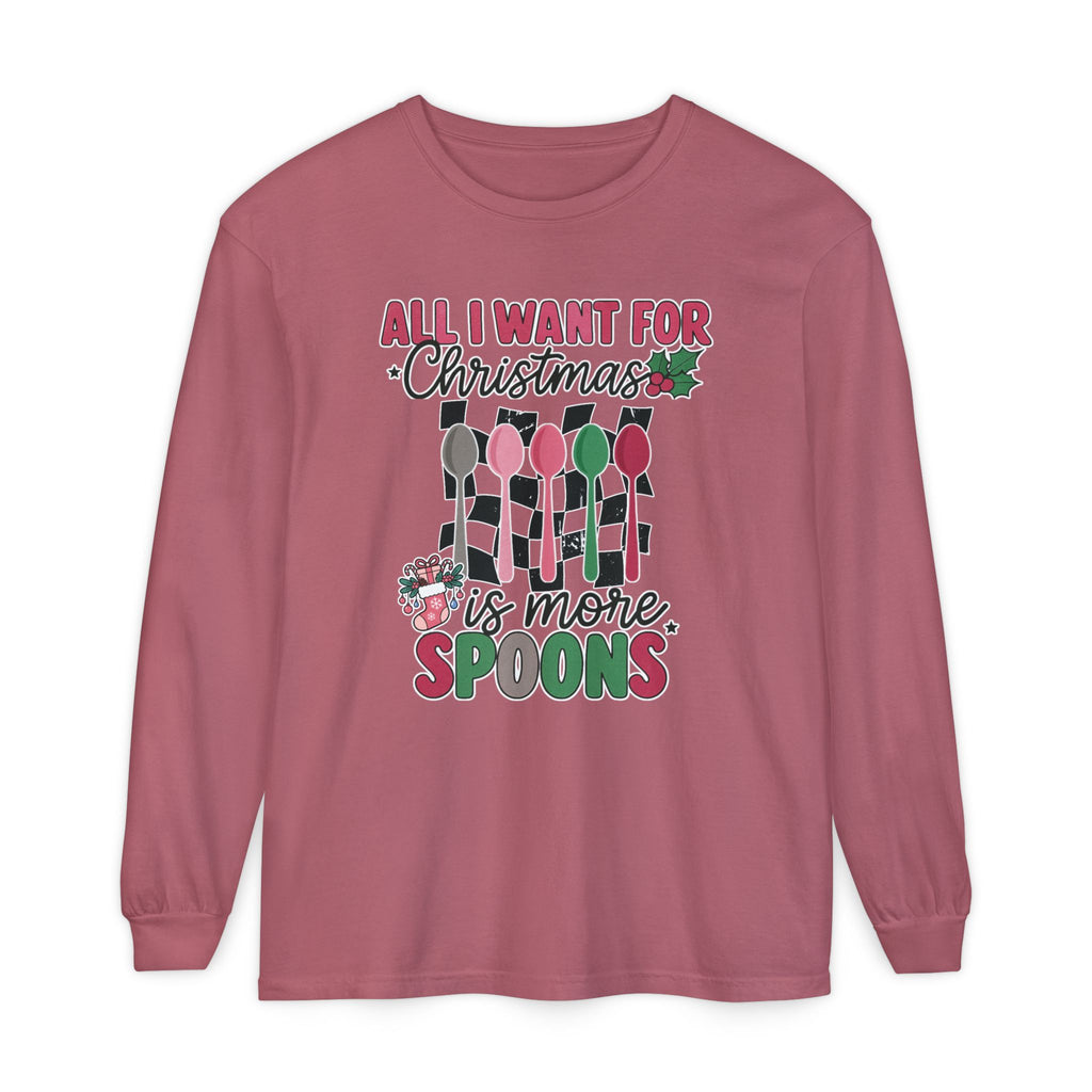 Christmas 'All I Want For Christmas Is More Spoons' Long Sleeve Tee