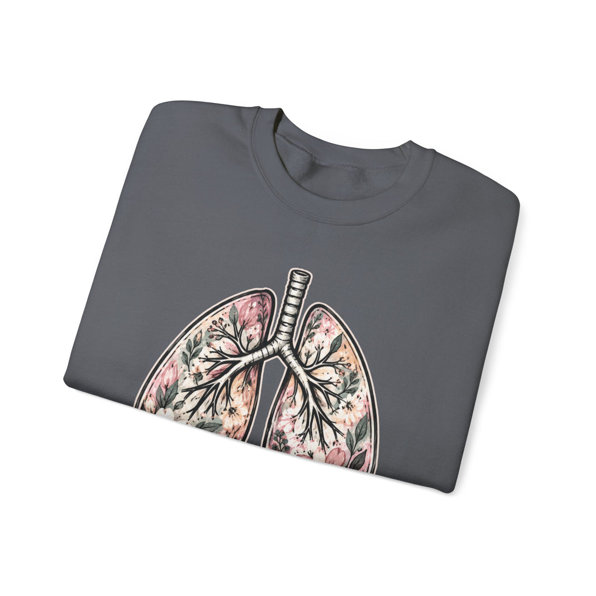 Lung Floral Crewneck Sweatshirt — CF MAMA Respiratory Awareness Pullover