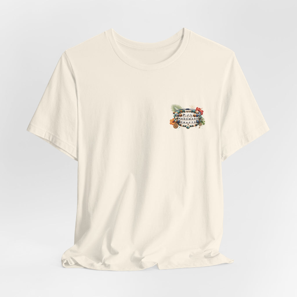 PJL Handmade Crafts Beaded Logo T-Shirt