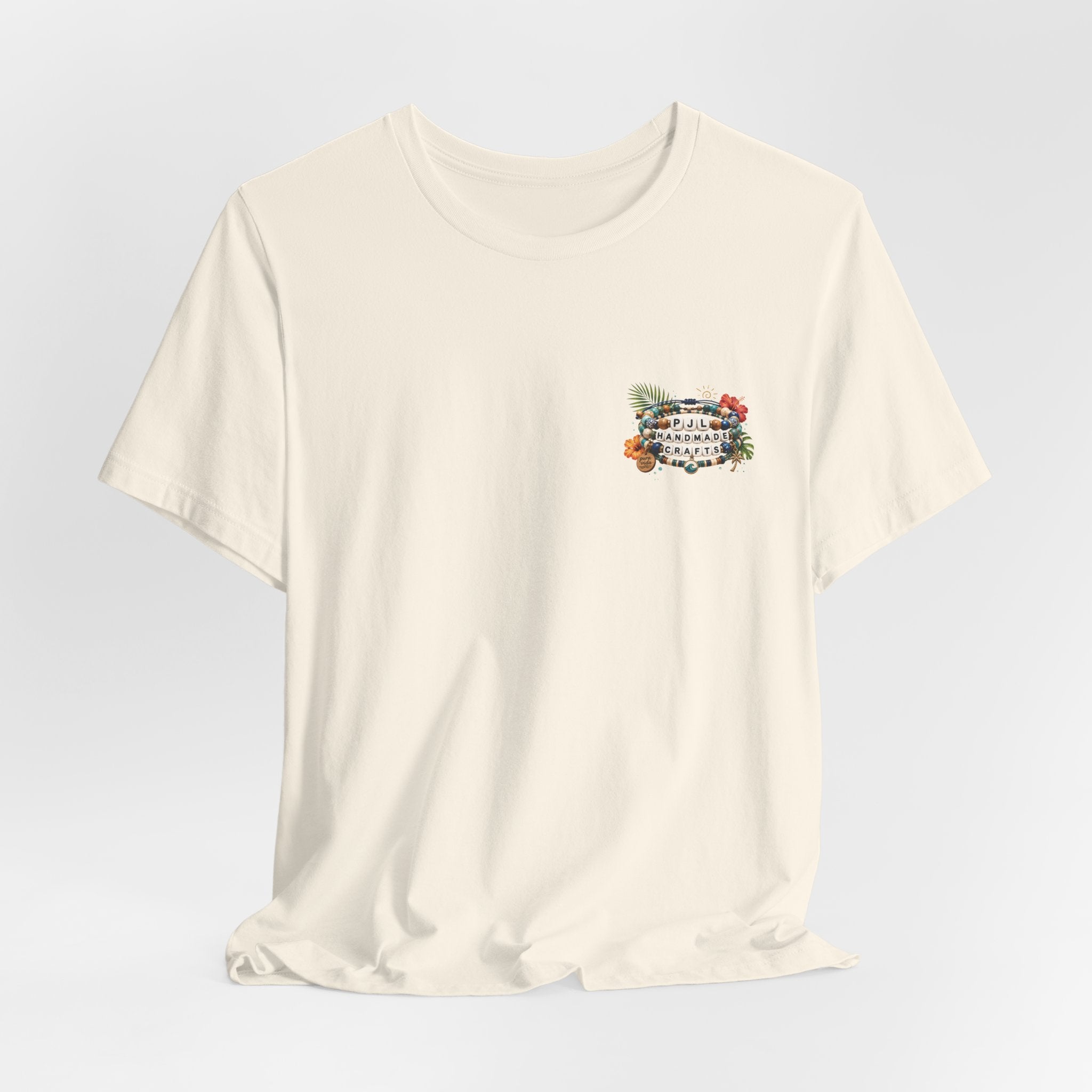 PJL Handmade Crafts Beaded Logo T-Shirt