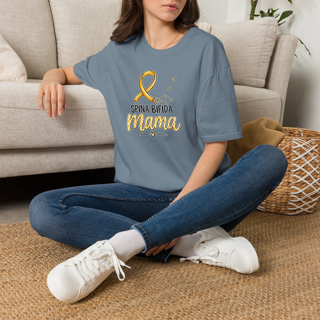Spina Bifida Mama T-Shirt — Gold Awareness Ribbon Mom Tee