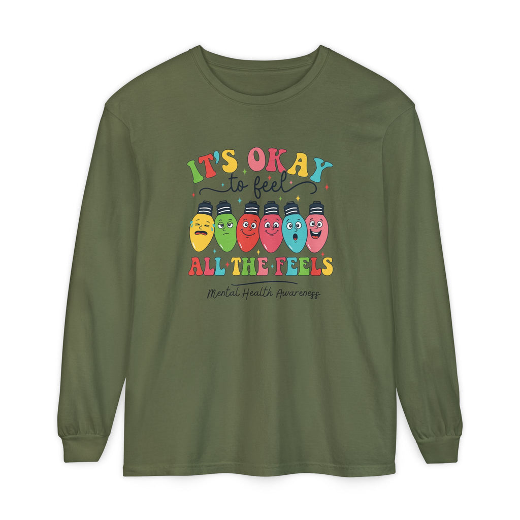 It's Okay to Feel All the Feels Long Sleeve Tee — Mental Health Awareness