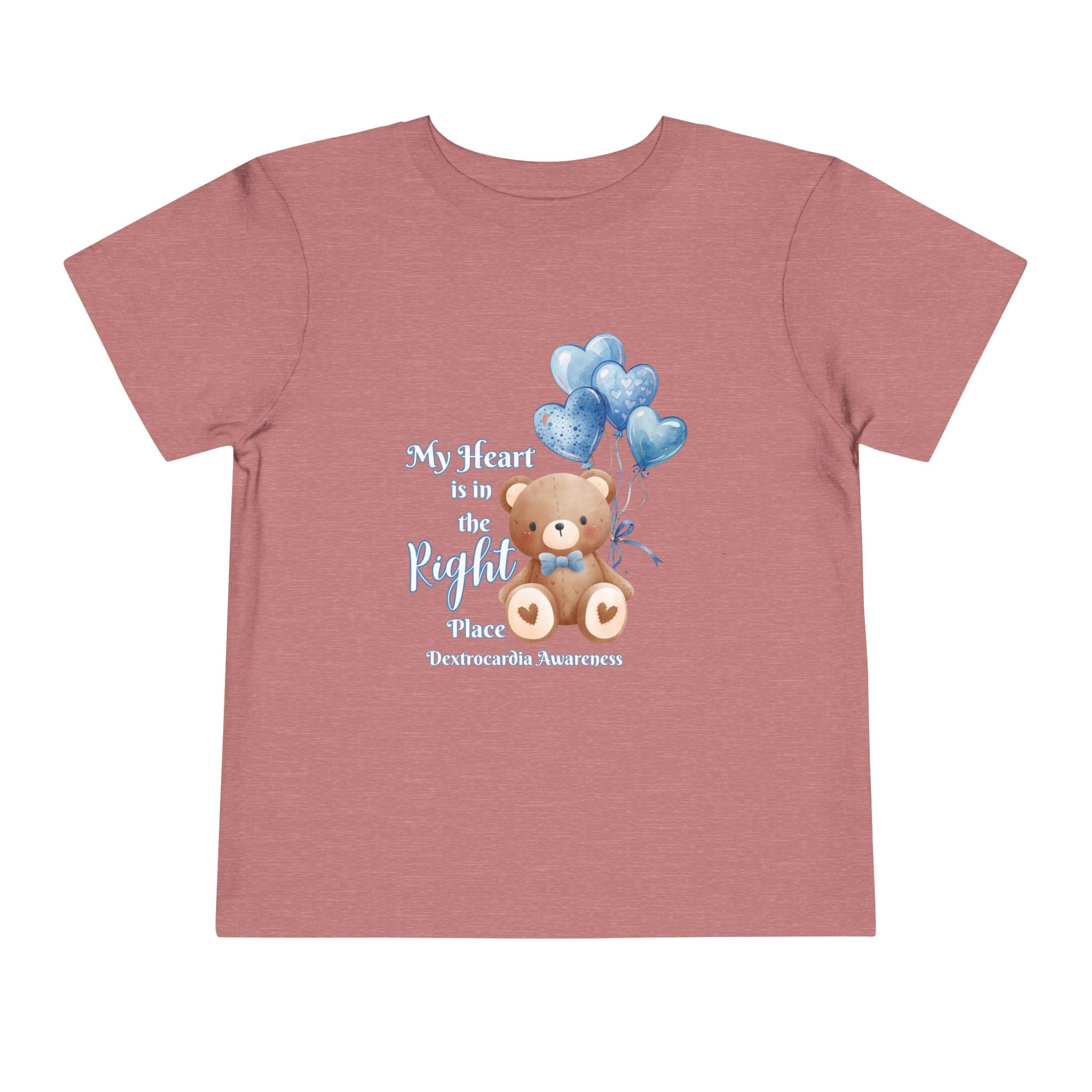 Toddler Tee — "My Heart Is in the Right Place" Dextrocardia Bear