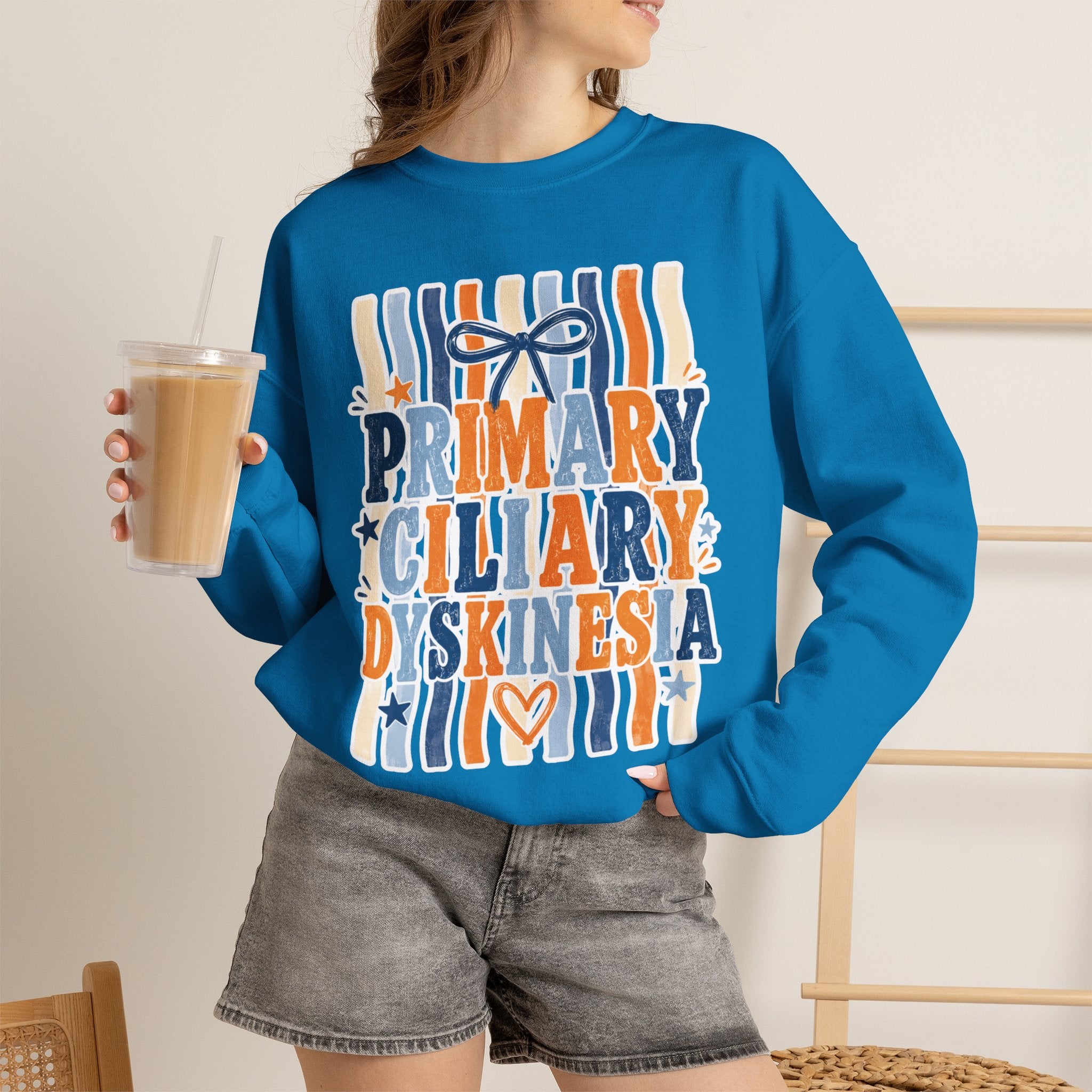 Primary Ciliary Dyskinesia Awareness Crewneck Sweatshirt