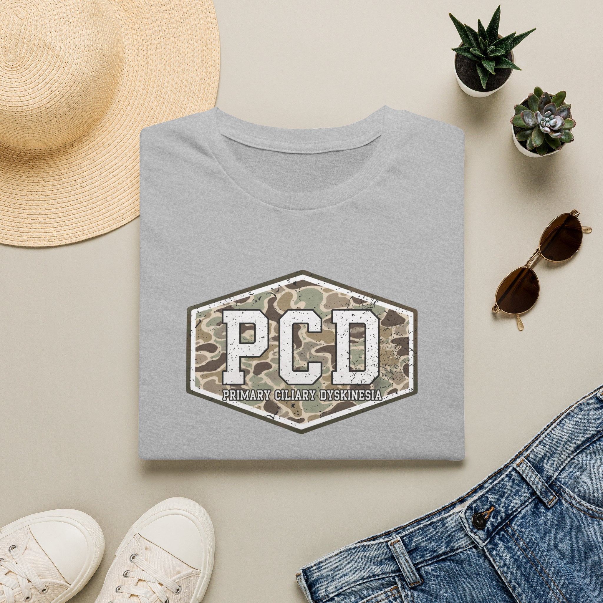 PCD Camo Logo T-Shirt — Primary Ciliary Dyskinesia Awareness Tee