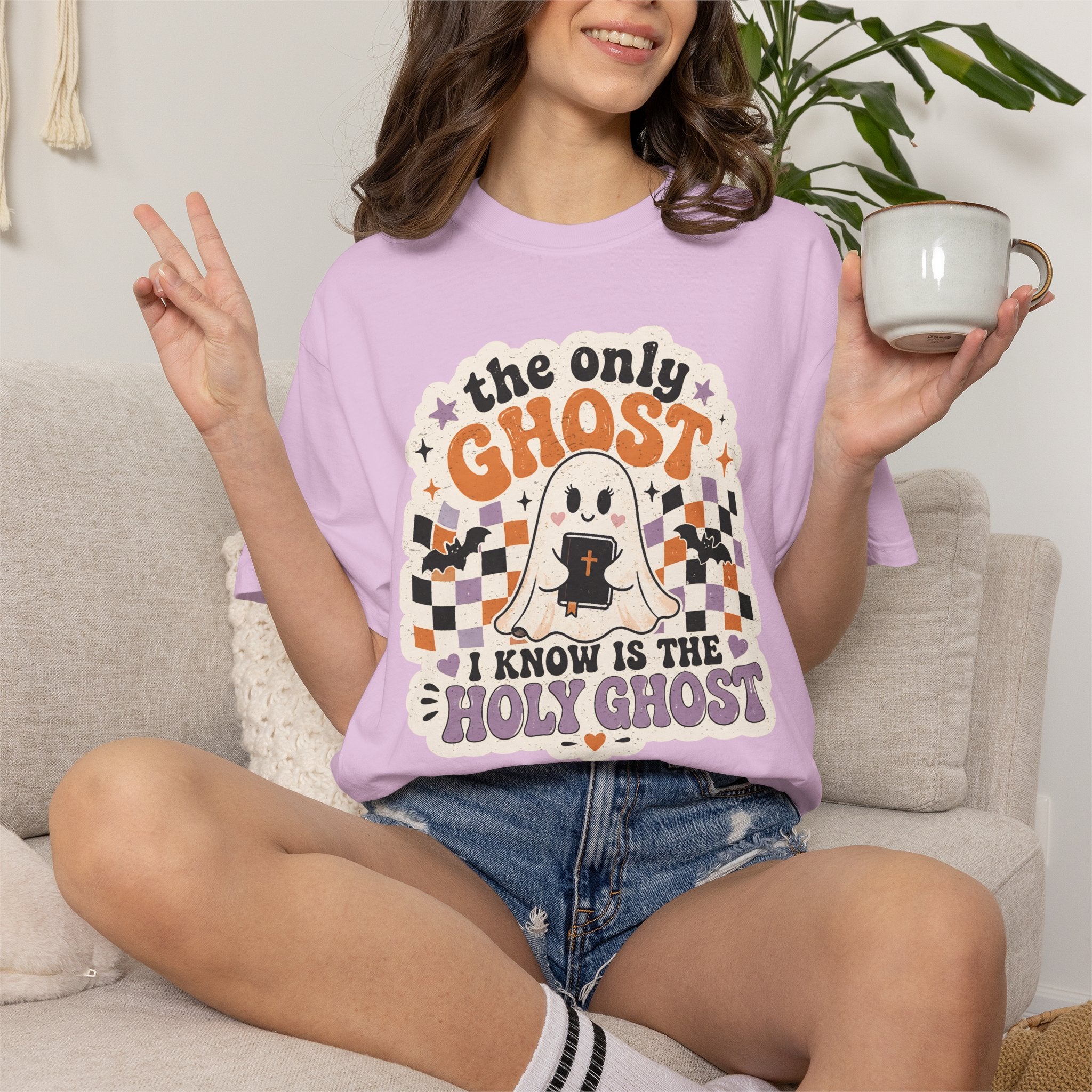 Holy Ghost Ghost Tee — "The Only Ghost I Know Is The Holy Ghost" Christian Halloween T-Shirt