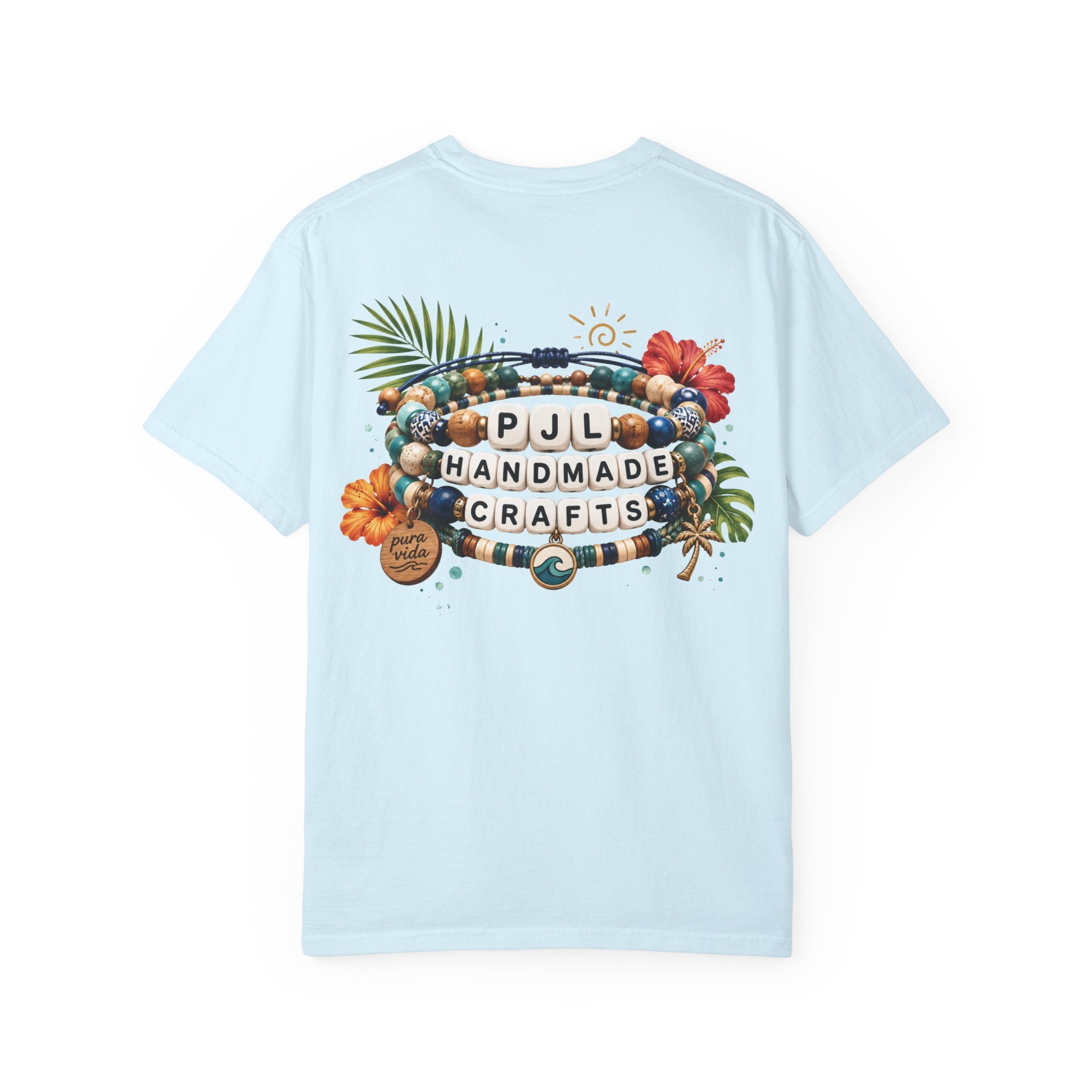 PJL Handmade Crafts Beaded Logo T-Shirt