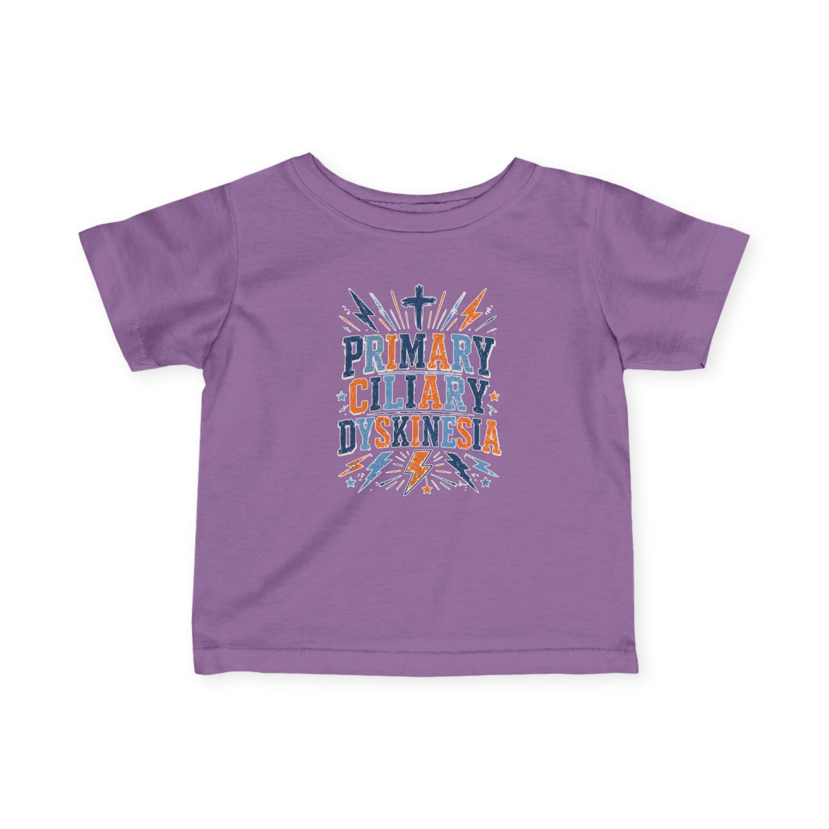 The Kade Primary Ciliary Dyskinesia Infant Tee — Awareness Baby T-Shirt (Text Design)