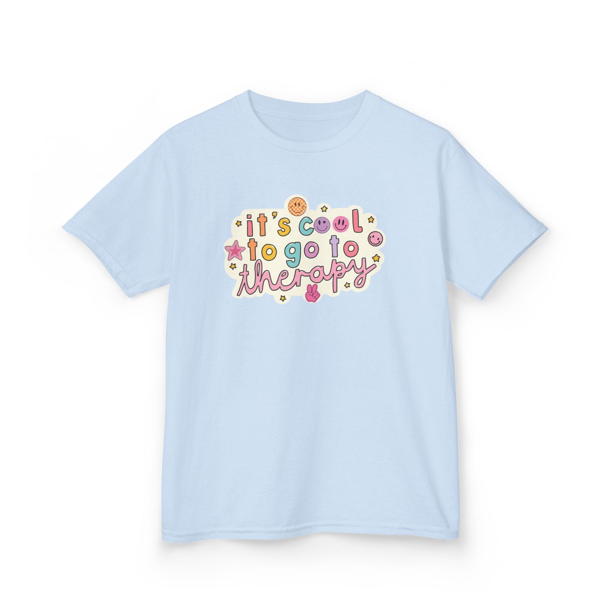 Kids Tee — "It's Cool to Go to Therapy" Retro Flower Therapy Tee