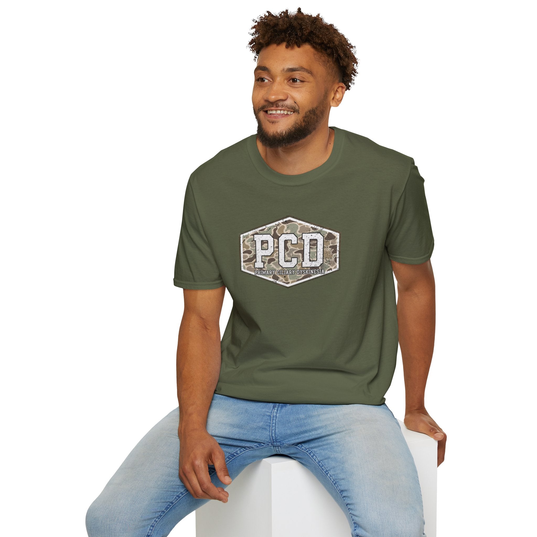 PCD Camo Logo T-Shirt — Primary Ciliary Dyskinesia Awareness Tee