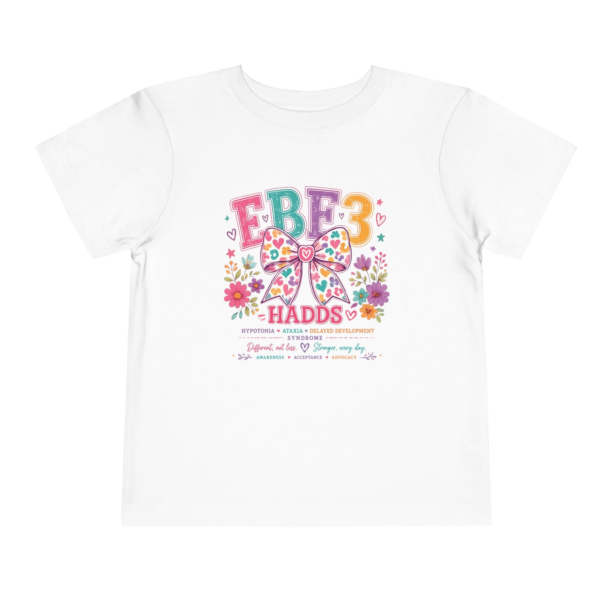 Toddler Tee — Colorful EBF3 HADDs Awareness Bow Design
