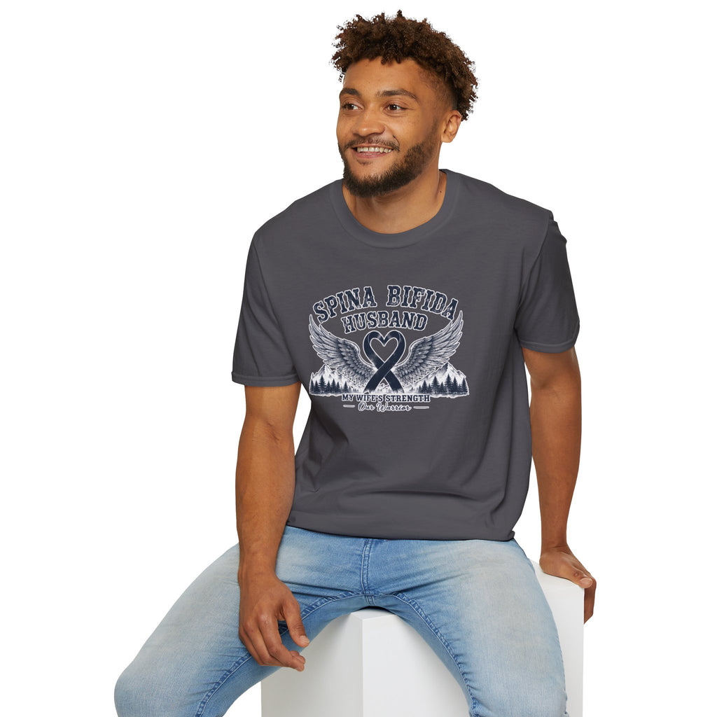 Spina Bifida Husband T-Shirt — My Wife’s Strength Support Tee