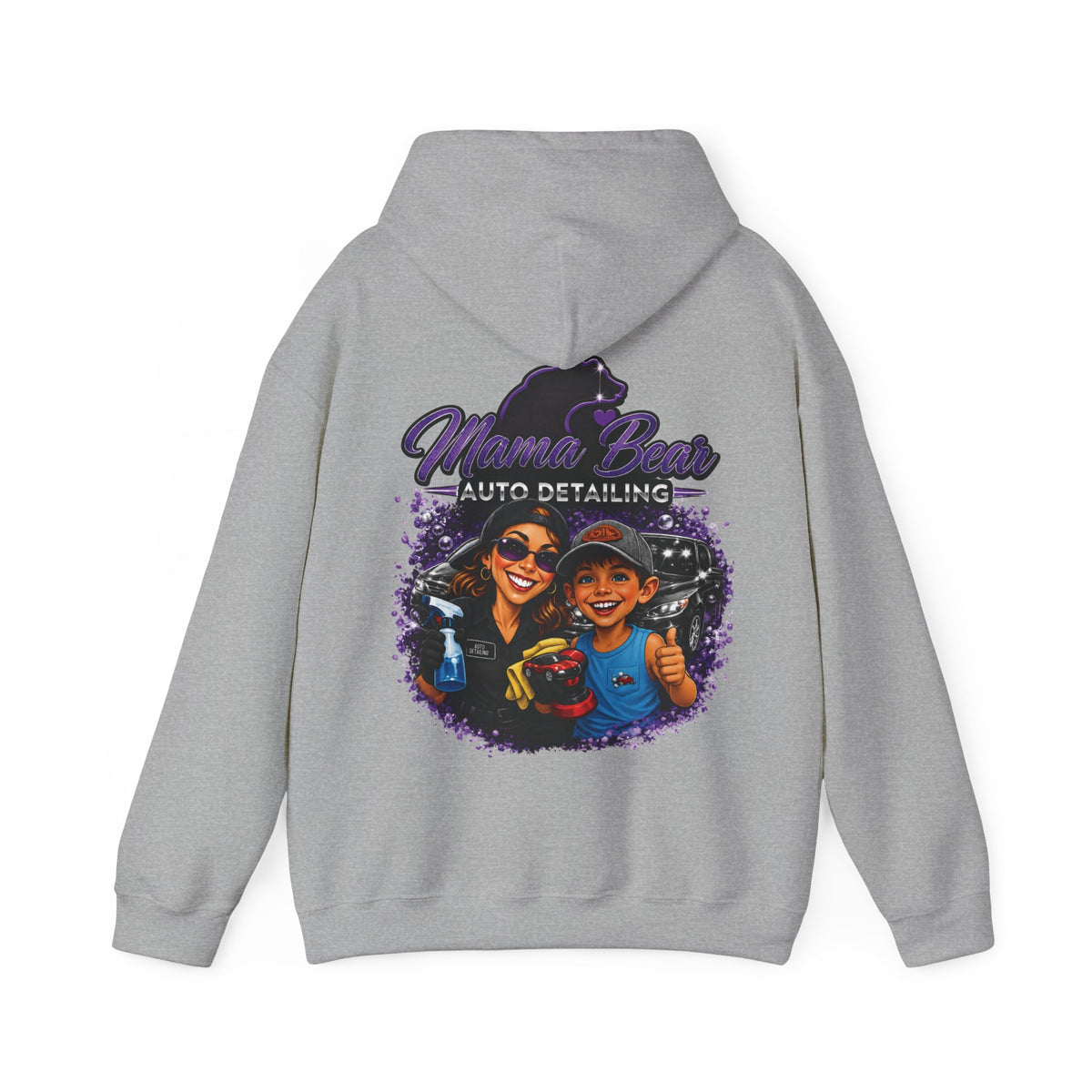 Mama Bear Auto Detailing Hoodie — Women's Car Care Team Pullover