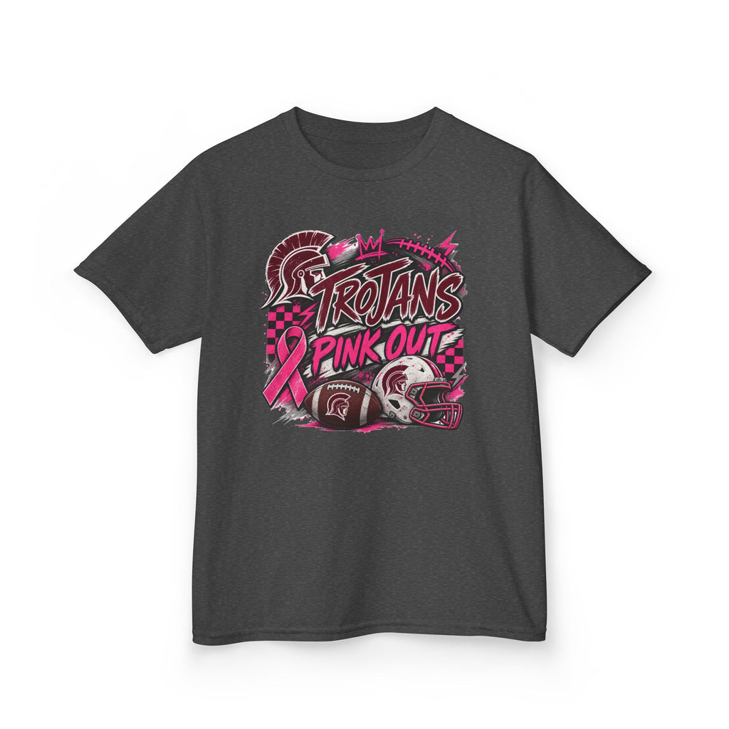 Kids T-Shirt — Trojans Pink Out Football Breast Cancer Awareness Tee