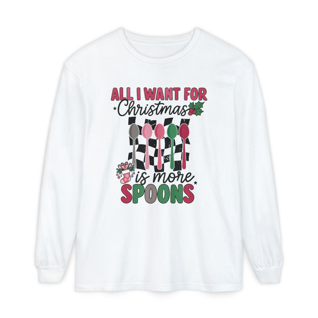 Christmas 'All I Want For Christmas Is More Spoons' Long Sleeve Tee